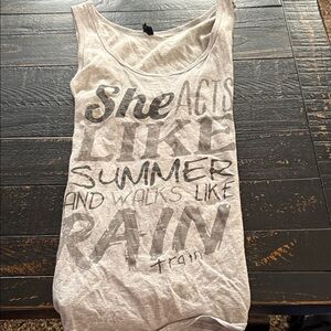 Women's Gray Graphic Tank Top